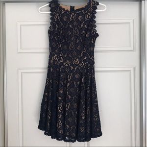 City Studio Navy Blue Lace Fit and Flare D…